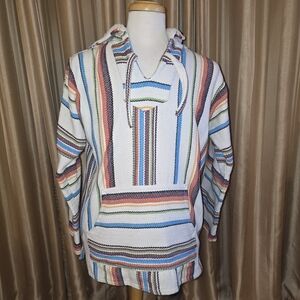 Original Senor Lopez Multicolor Striped Blanket  Jacket Size XL